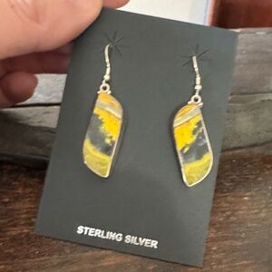 Sterling Silver Bumble Bee Jasper Earrings
